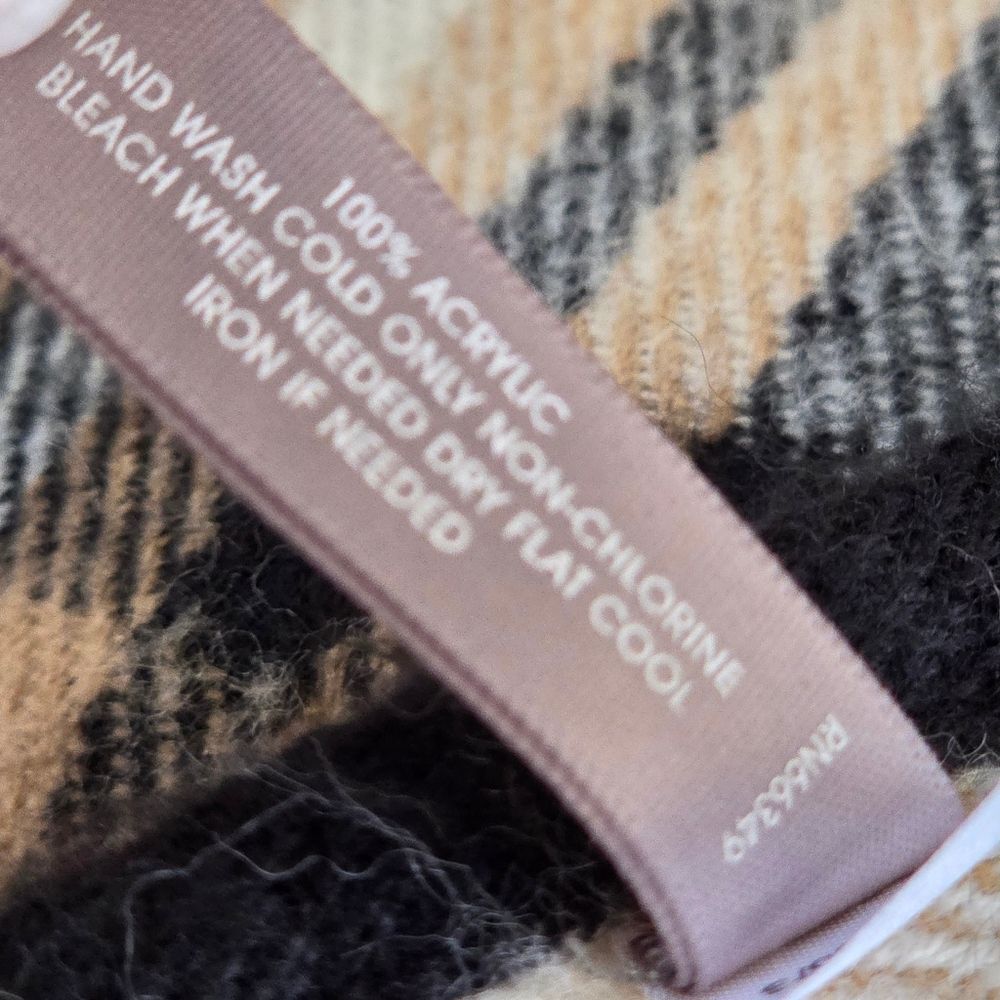 Charter Club Tan Exploded Plaid Poncho Cape One Size SOFT Brown Black Cream - Picture 13 of 14